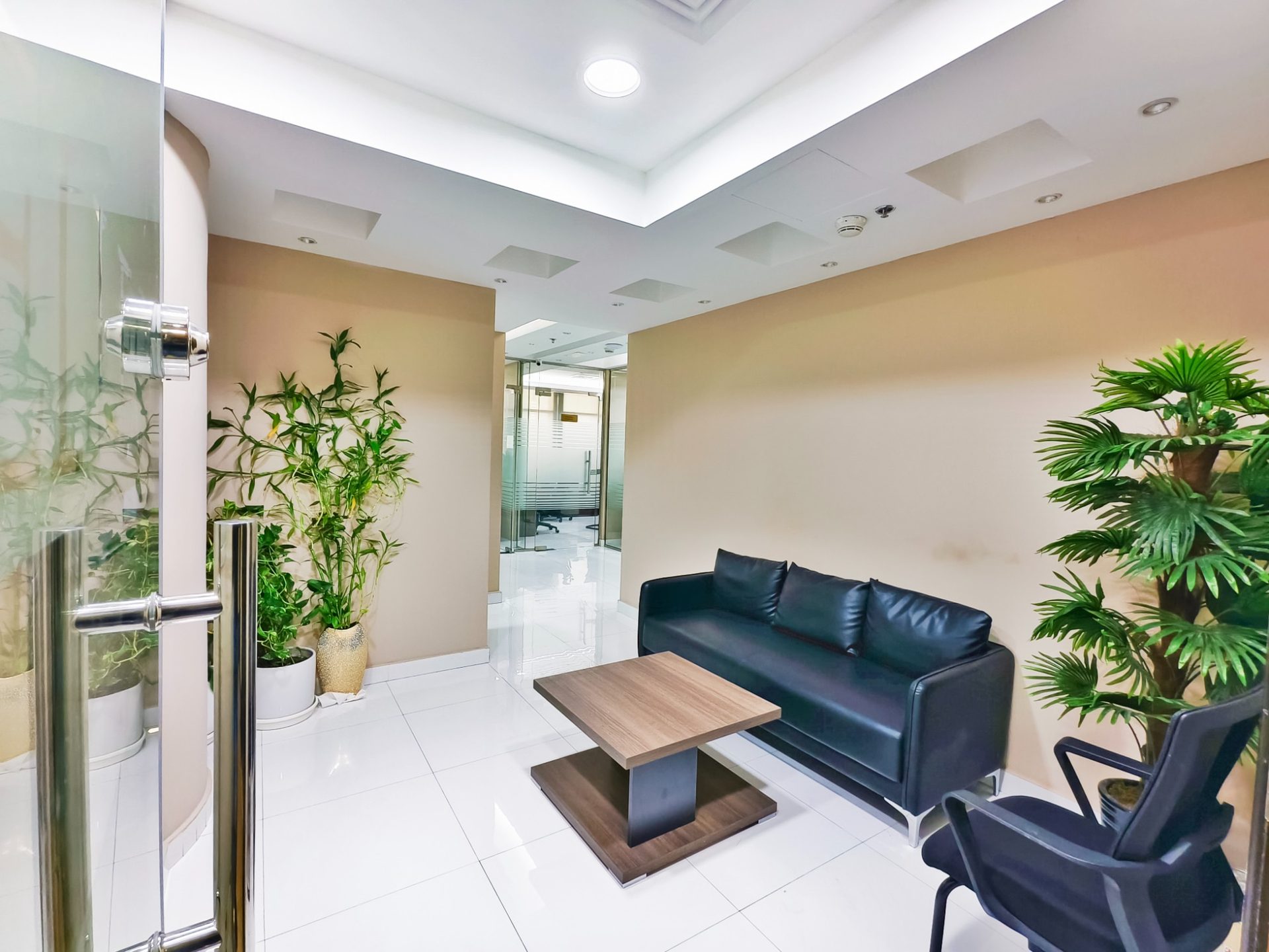 The waiting lounge outside the offices